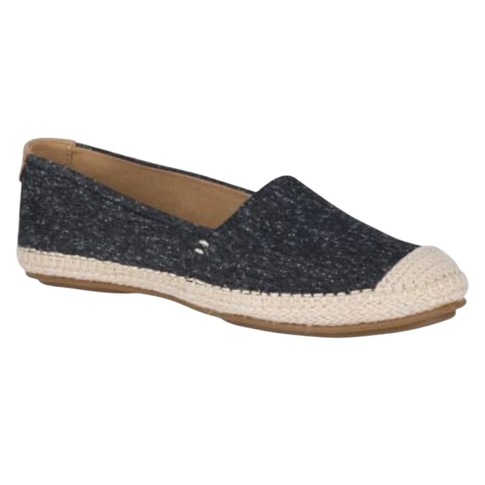 Sperry Top-Sider Womens Black Speckled‎ Fabric Espadrille Slip On Flats Shoes